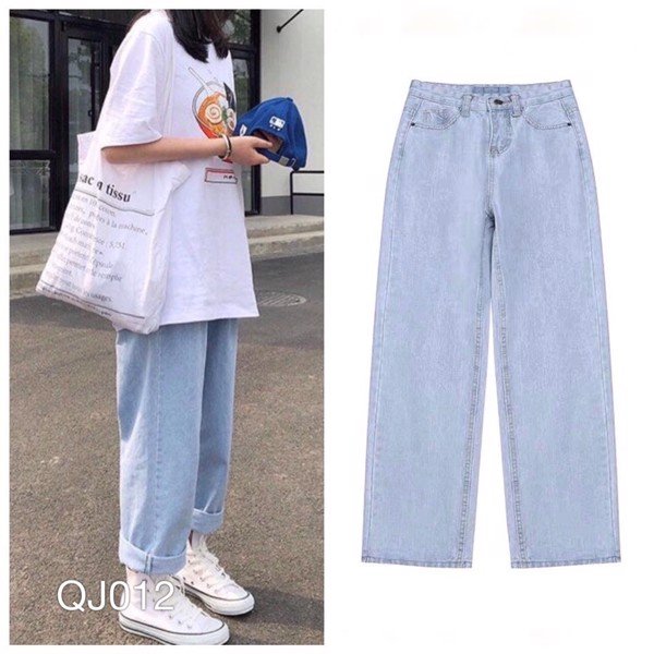  QJ012 - QUẦN JEAN BAGGY NỮ ỐNG RỘNG 