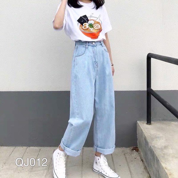  QJ012 - QUẦN JEAN BAGGY NỮ ỐNG RỘNG 